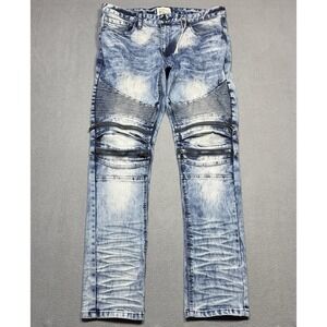 Smoke Rise Jeans Mens 36x32 Moto Slim Skinny Stretch Biker Y2K Denim NWOT